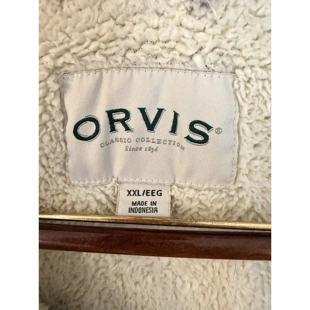Orvis XXL Sherpa Lined 1/4 Zip Pullover‎ Gray Sweater Ripped Zip